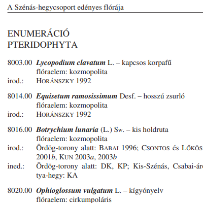 A Szénás-hegycsoport edényes flórája