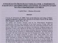 Etológiai és ökológiai vizsgálatok a fehérhátú harkály ...